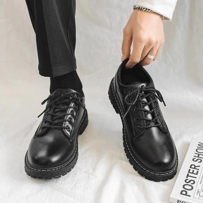 REZVIT -  Original Sepatu kulit Pantofel Gavi full Black Terbaru casual Sepatu Hitam Formal  Docmart
