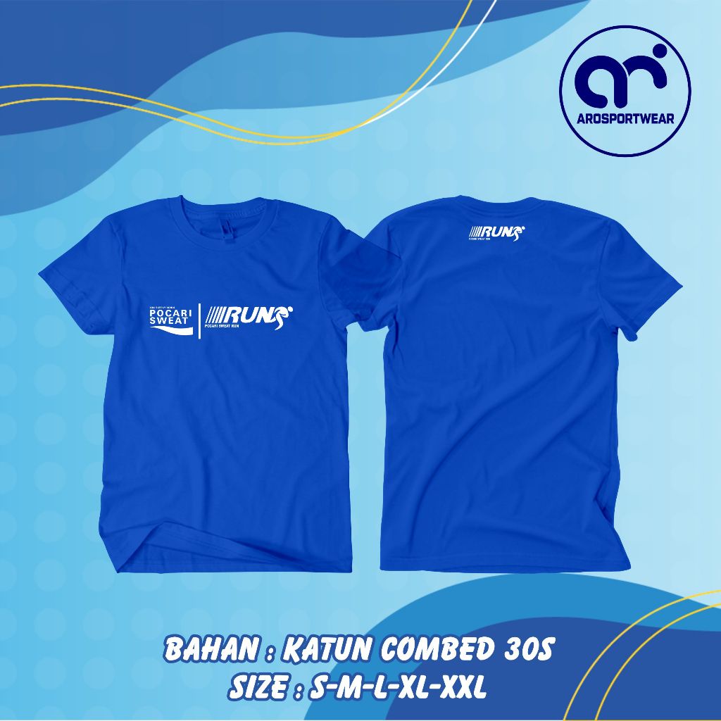 KAOS BAJU POCARI SWEAT RUN MARATHON LOGO OLAHRAGA Terbaru