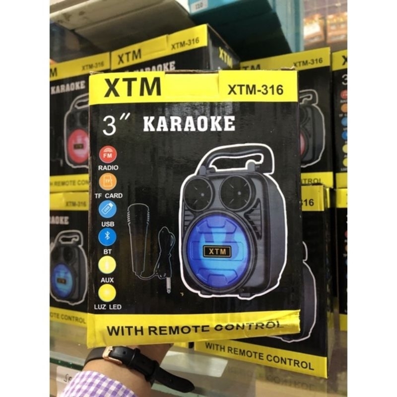 Speaker XTM 316 Speaker Bluetooth Speaker Mic Karaoke Wireless Portable Music Karaoke MKC/XTM-316