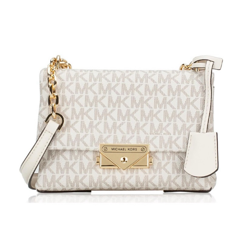 MK Signature Cece Small Convertible Flap Crossbody Light Cream Multi