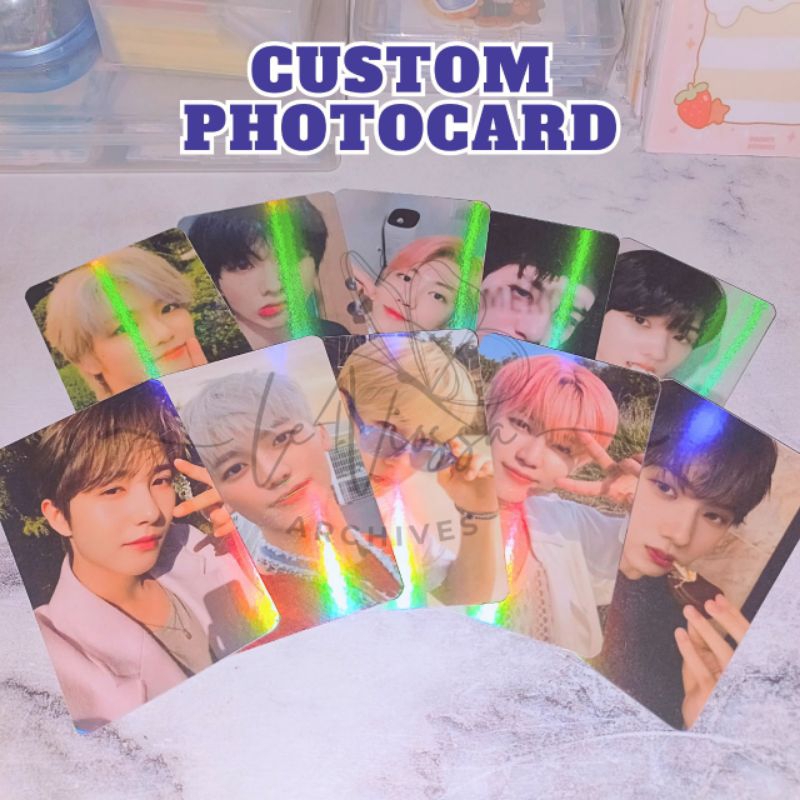 (ISI 10 PHOTOCARD) Custom photocard kpop holo glossy 1 sisi 2 sisi //  Freebies konser  //  pc fanma