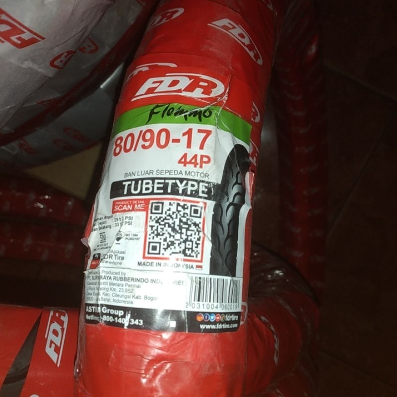 ban baru tubetype merk fdr flemmo 80/90/17
