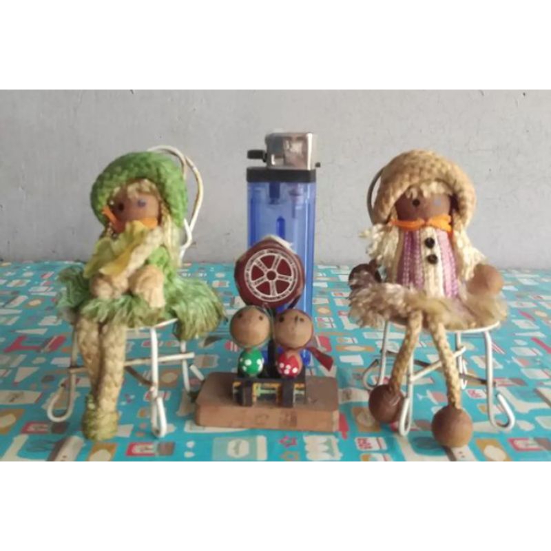 Paket 3pcs Pajangan Boneka Mini Vintage