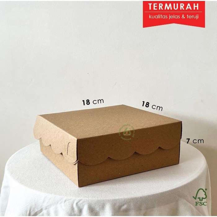 

Box Kue 18 x 18 x 7 // Dus Nasi Kotak // Dus Snack Kraft // Box Katering // Dus Brownies