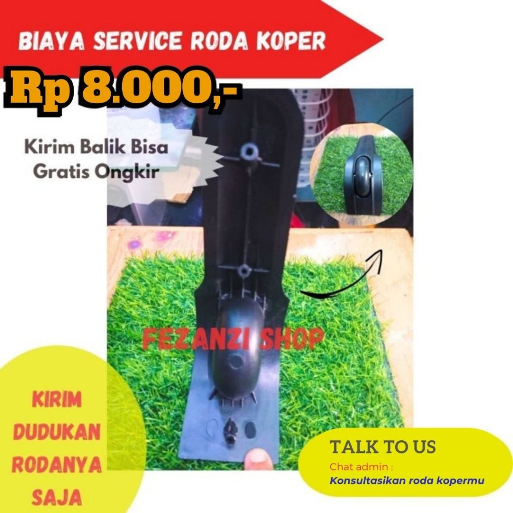 Dudukan belakang roda diameter roda 6cm untuk koper kain kecil