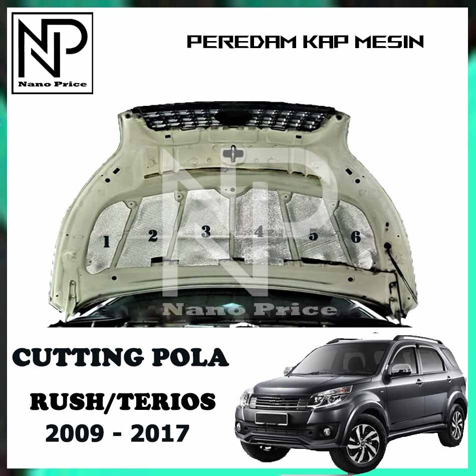 Peredam panas kap mesin mobil RUSH - TERIOS 2009 - 2017