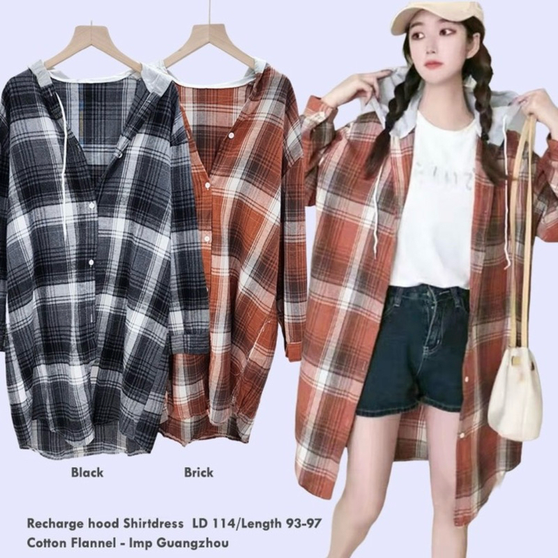 Kemeja Flanel Kotak-Kotak Wanita | Ada Hoodie Import Guangzhou