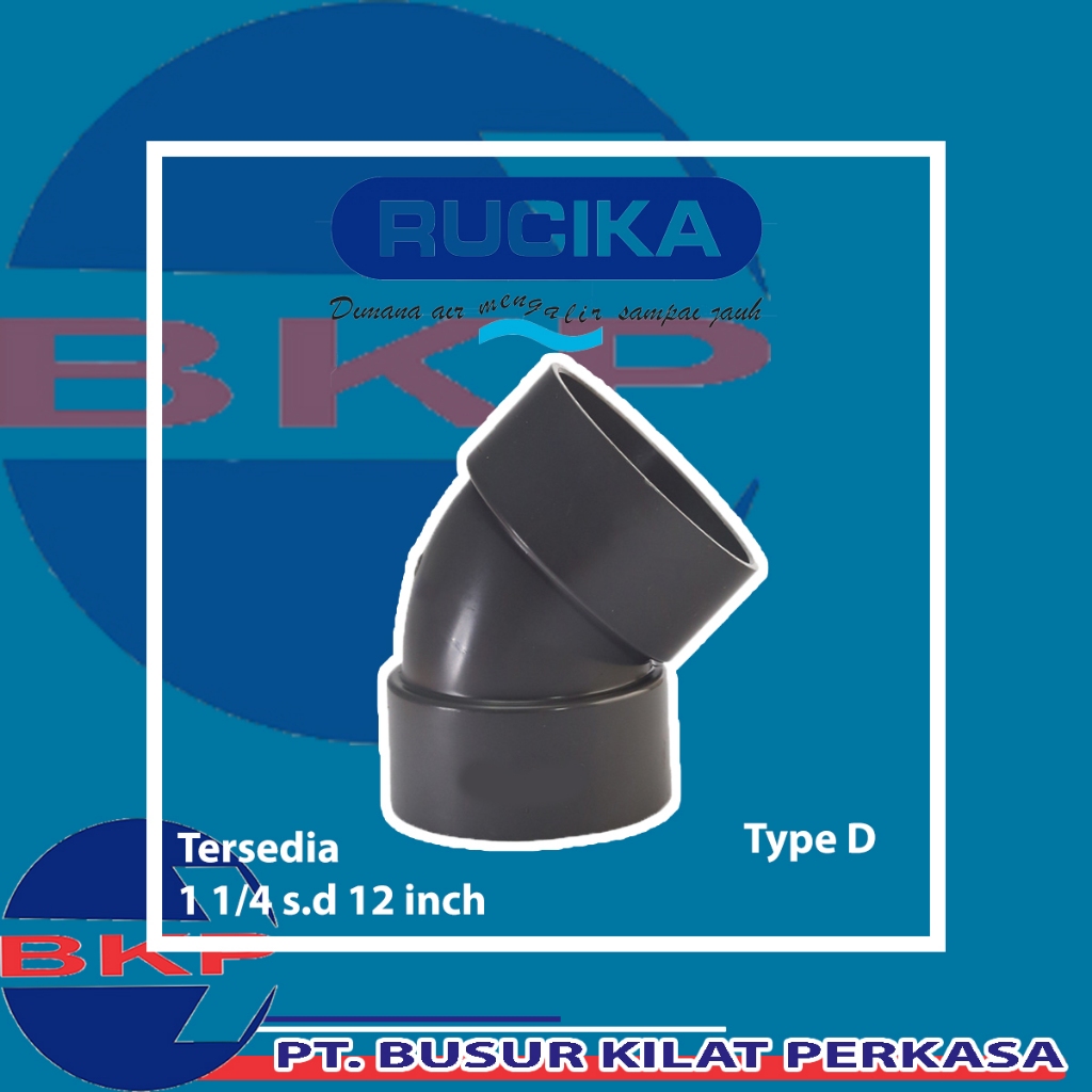 Knie Elbow 2 1/2 Inch (D) 45 Derajat Pvc Rucika / Sambungan Pipa