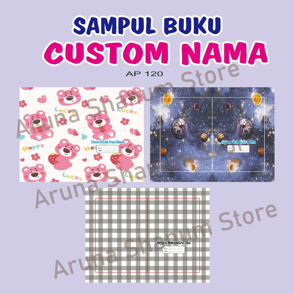 

CUSTOM NAMA SAMPUL BUKU AESTHETIC ANTI AIR GLOSSY