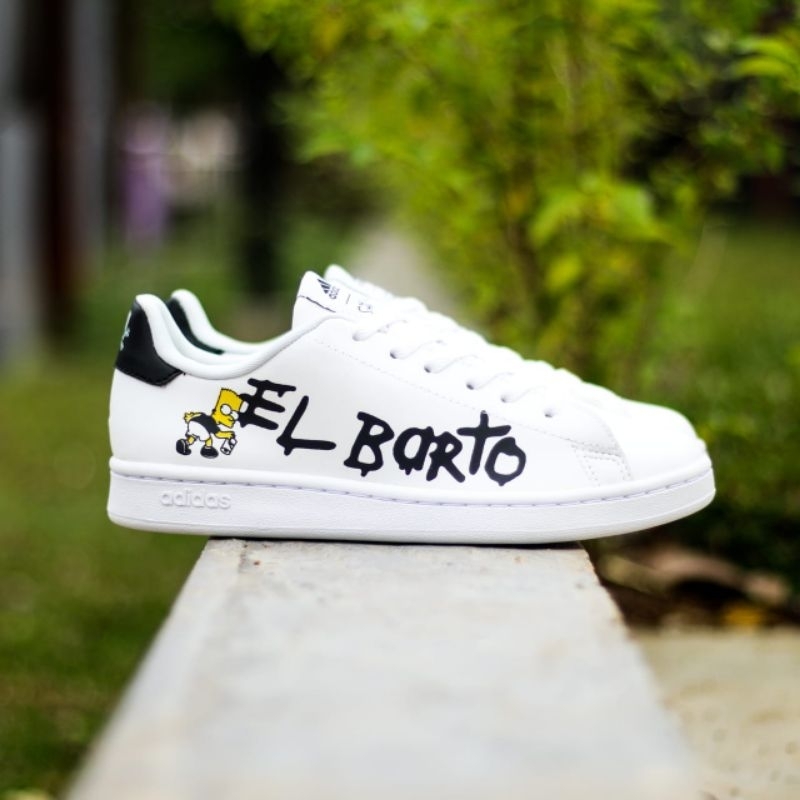 sepatu Adidas grand court X el borto white black