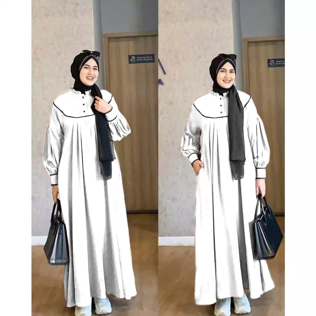 baju wanita muslimah DENAY DRESS gamis simple elegan gamis ibu ibu terbaru model kekinian nyaman di 
