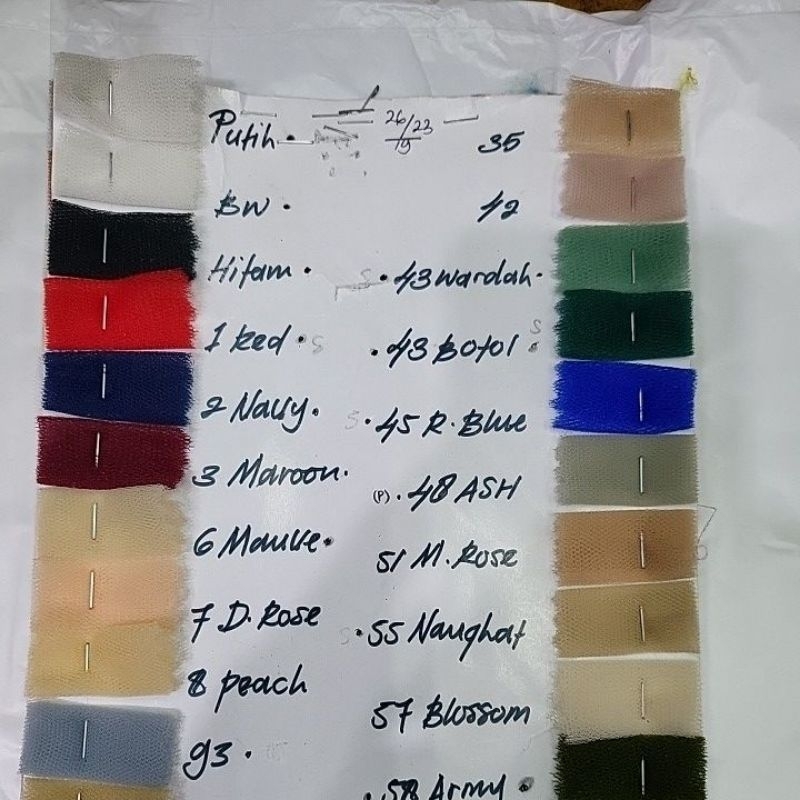 kain tile polos/tulle polos/tille polos. warna pd foto