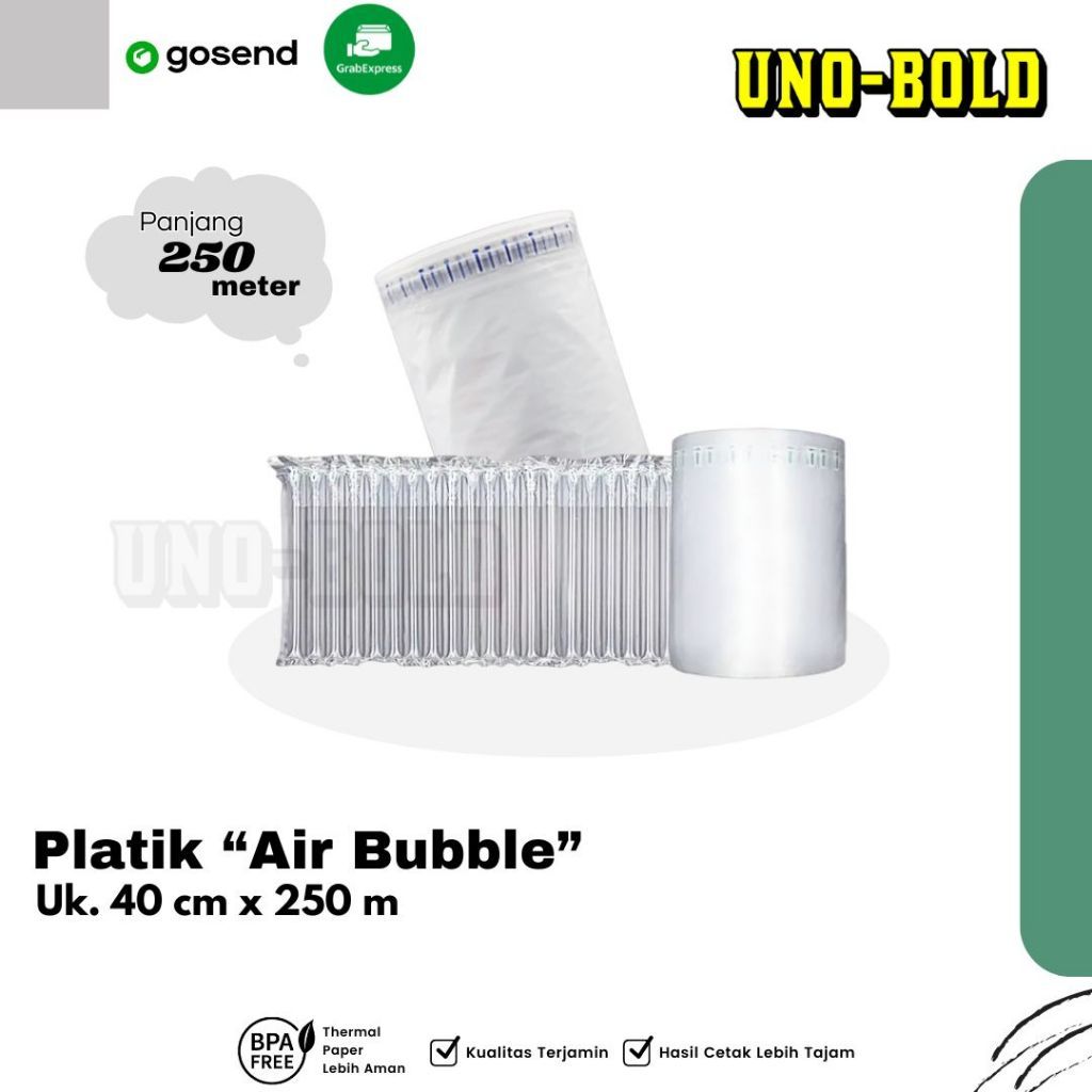 

Inflatable Air Bubble 40cm X 250m Cushion Wrap Fo-Air / Bubble Wrap Angin Tebal Roll / Poly Air Bubble