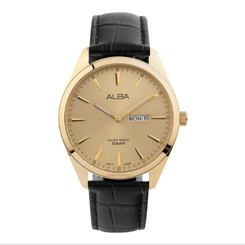 ALBA AJ6196X1 Jam tangan Pria Analog strap Kulit Original