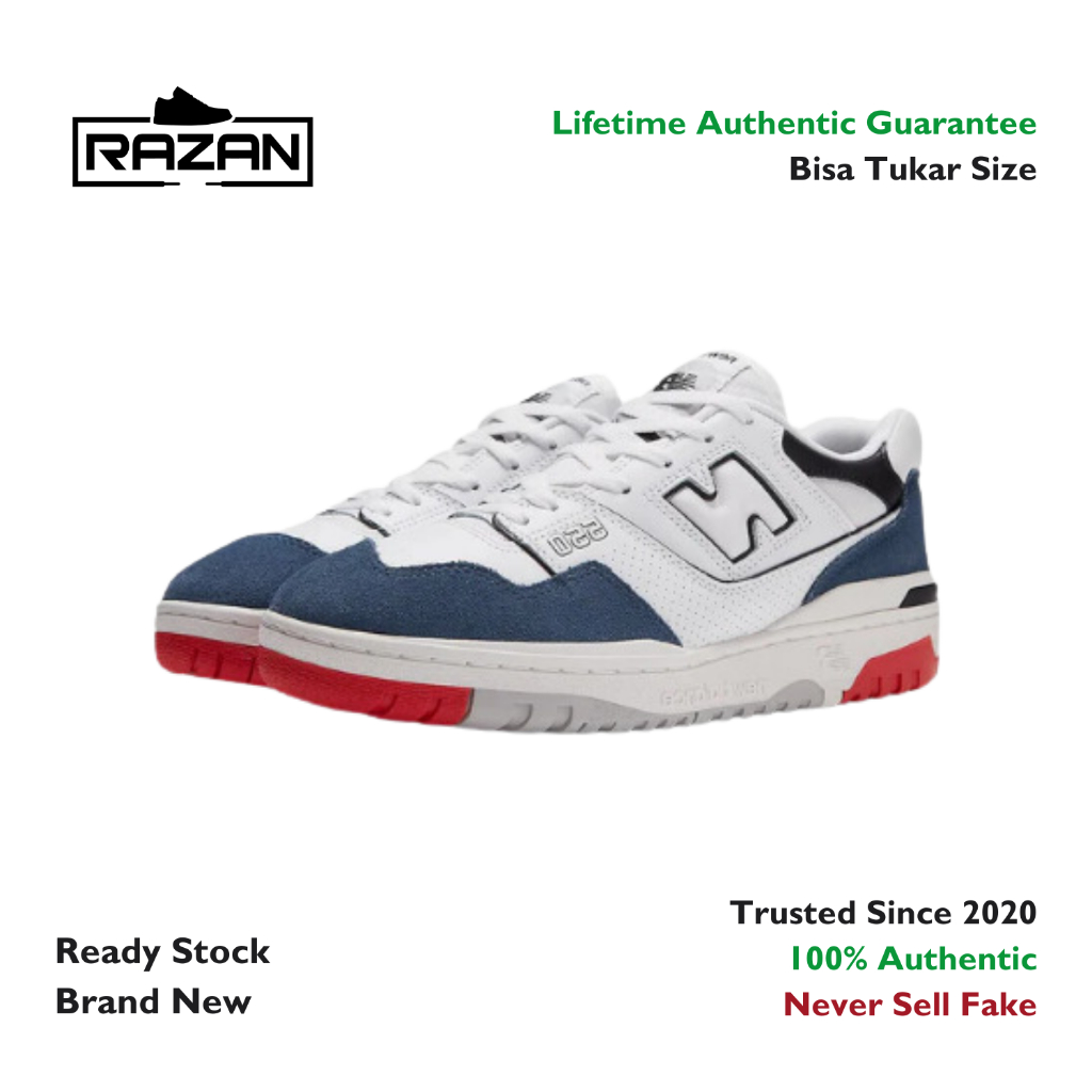New Balance 550 White Red Blue 100% Authentic Original