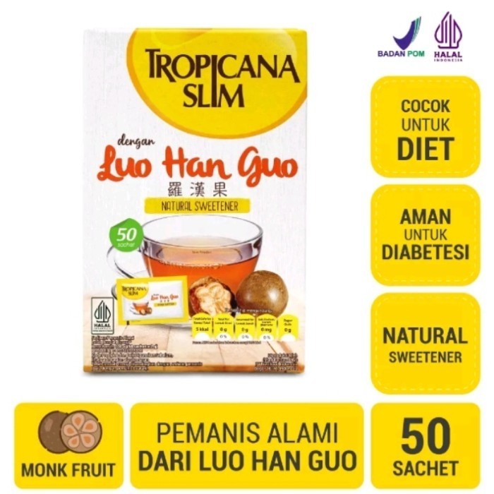 

Tropicana Slim Sweetener Luo Han Guo 50 sachet