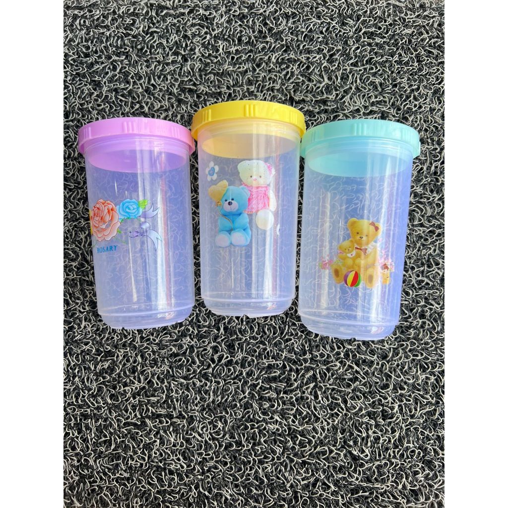 Gelas Plastik Tutup / Tempat Minum Souvenir / Gelas Anak / Gelas Tutup / Gelas Kiwi / Gelas Souvenir