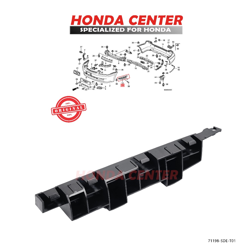 Breket Spacer Bumper Bemper Depan Kiri Accord Cm5 2003 2004 2005 2006 2007