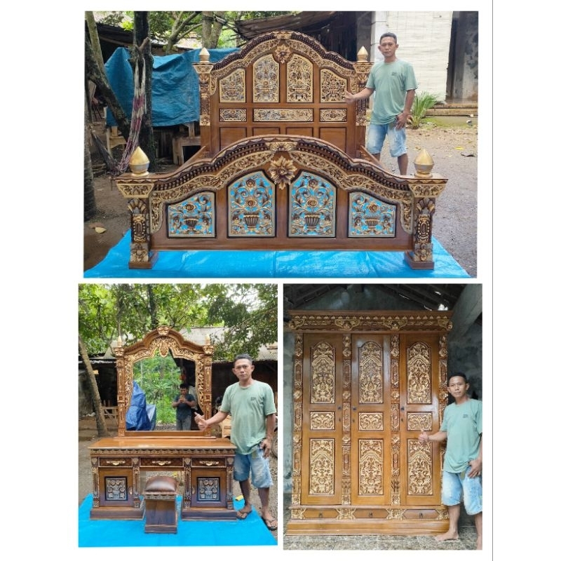 kamar set ukiran kayu jati set kamar jati mebel Jepara