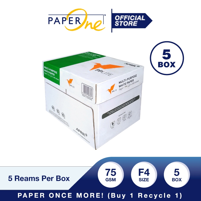 

PP Lite Kertas F4 75gr Copier 5 Box (12500 lembar) Kertas HVS F4 Kertas Fotocopy