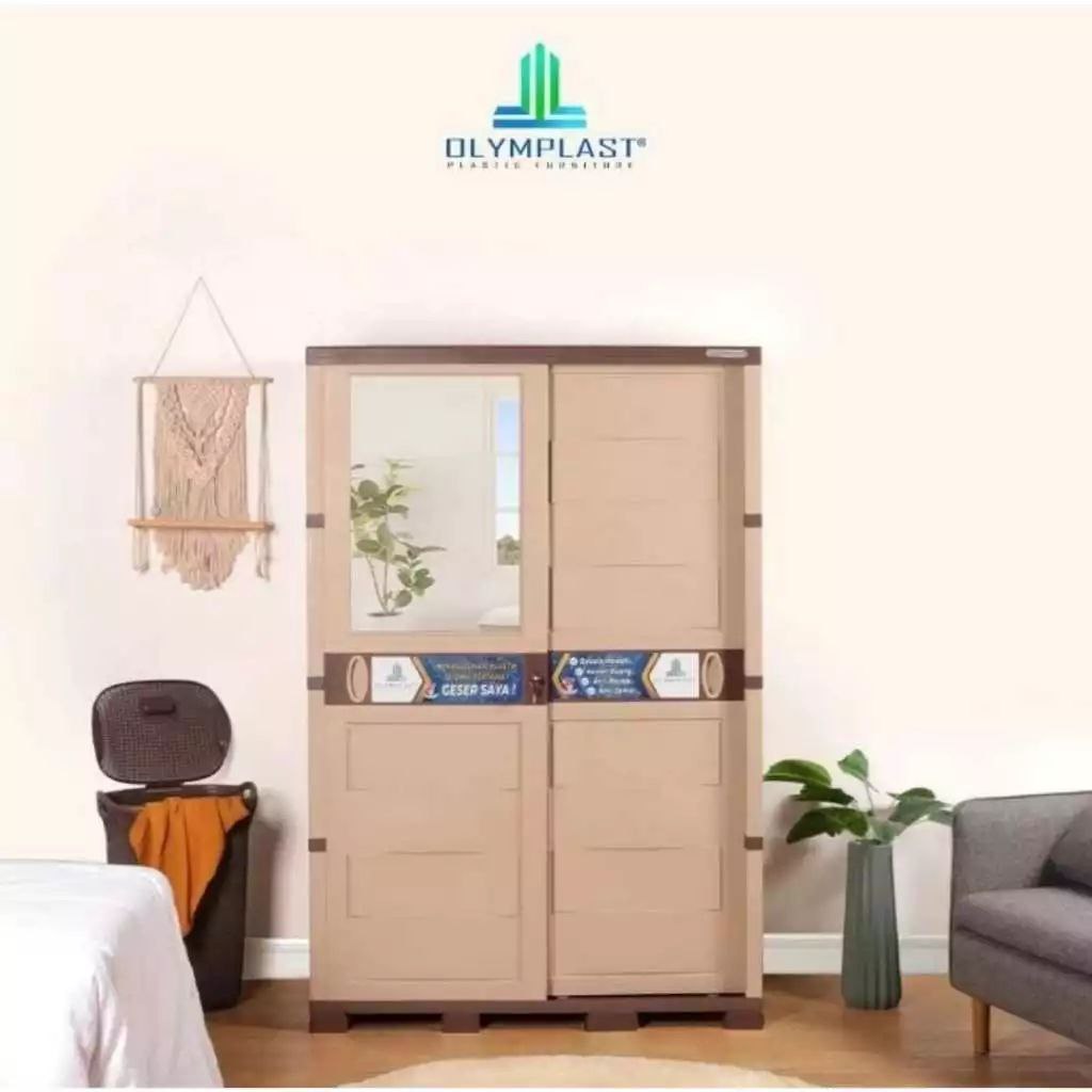 Lemari Olymplast OTC Sliding M / Olymplast Lemari Pakaian Sliding 2 Pintu / Lemari Plastik Minimalis