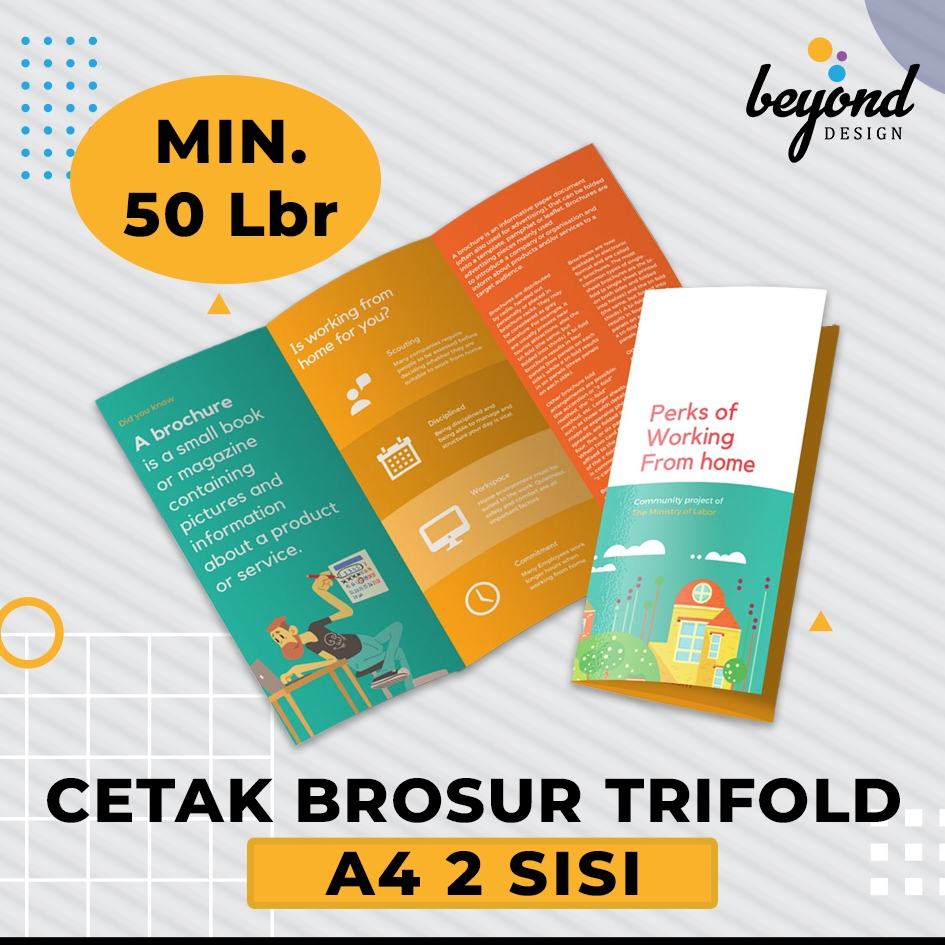 

Cetak Brosur/Flyer Trifold A4 Bolak Balik 2 Sisi