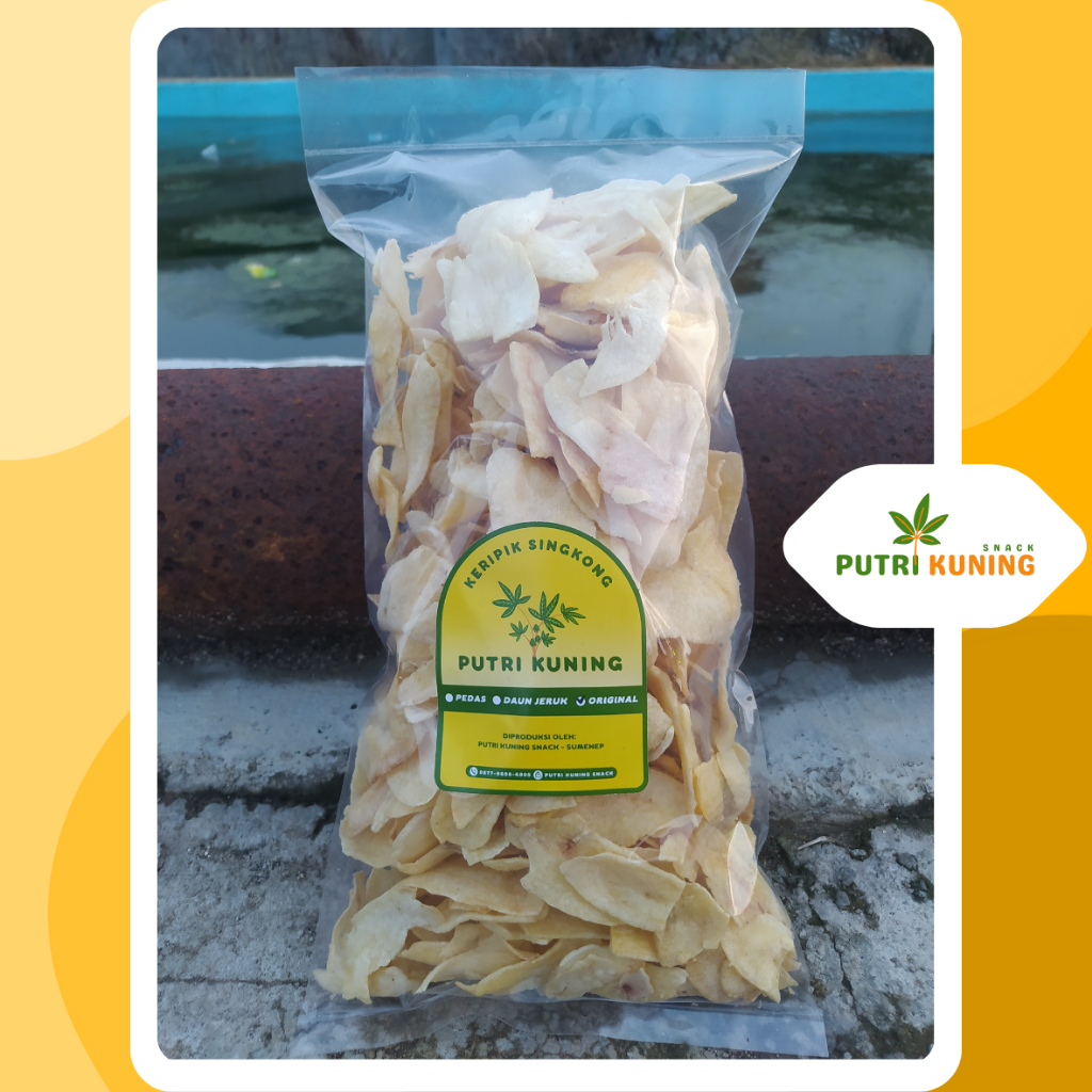 

Putri Kuning Snack - Keripik Singkong Camilan Khas Madura Varian Original 500 Gram