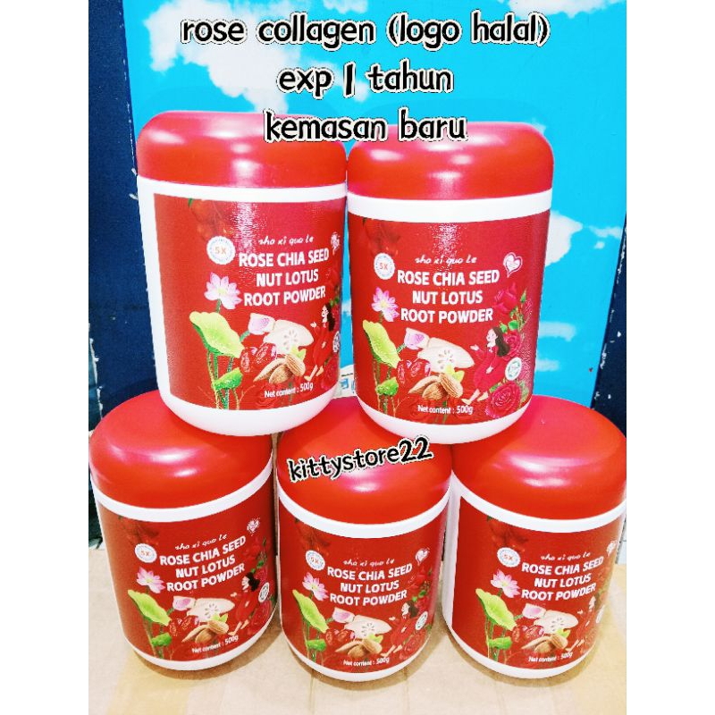 bubuk akar teratai/lotus root powder/lotus rose collagen/logo halal