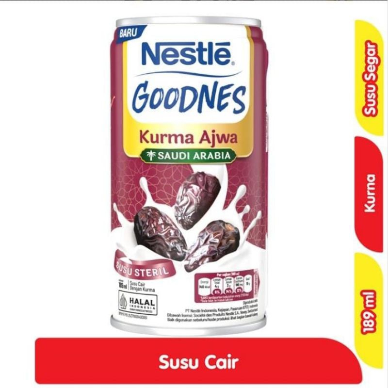 

Nestle Goodnes Kurma Ajwa 189ml Saudi Arabia Susu Steril Cair