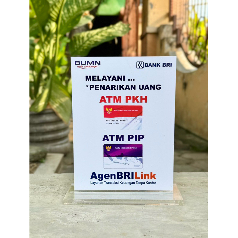 

AGEN BRI BRILINK PELAYANAN INFO ATM KIP PKH AKRILIK UK 15x20CM