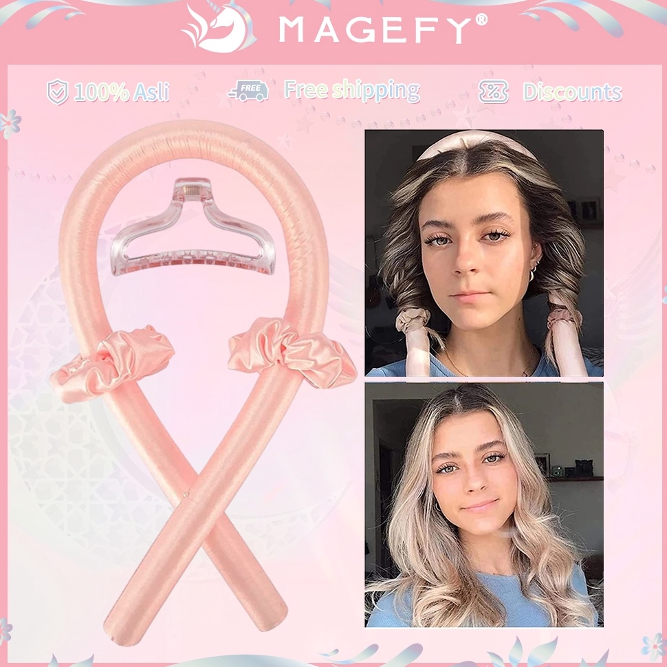 Terbaru MAGEFY Heatless Curls Band Rambut Panjang Dengan Rol Rambut Jepit Rambut Diy Styling 146