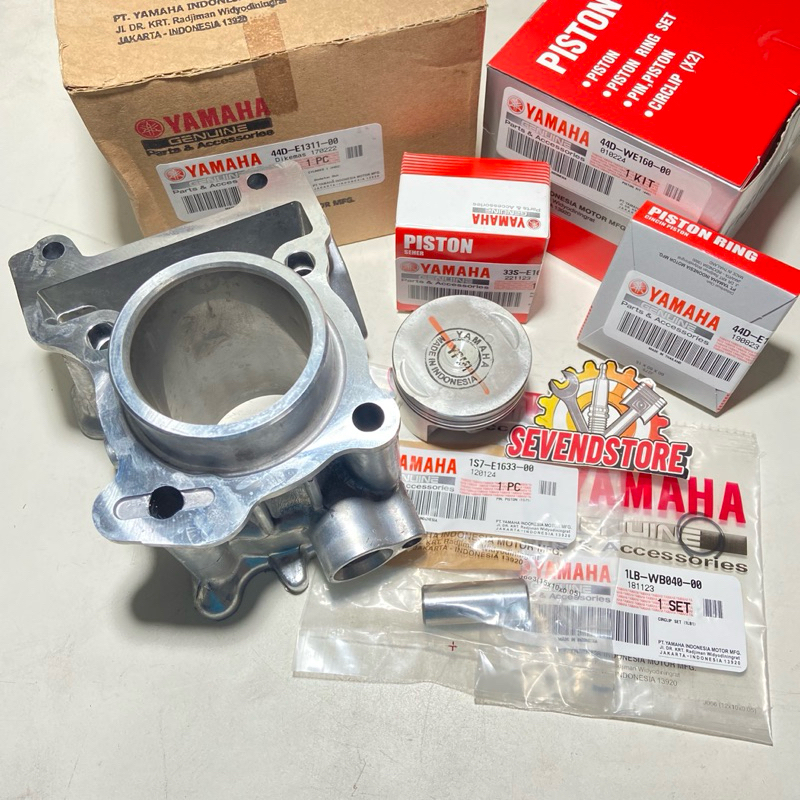 Paket Cylinder Blok Piston Ring Set 44D Buring Seher Set Yamaha Xeon 125 Lama Karburator Original YG