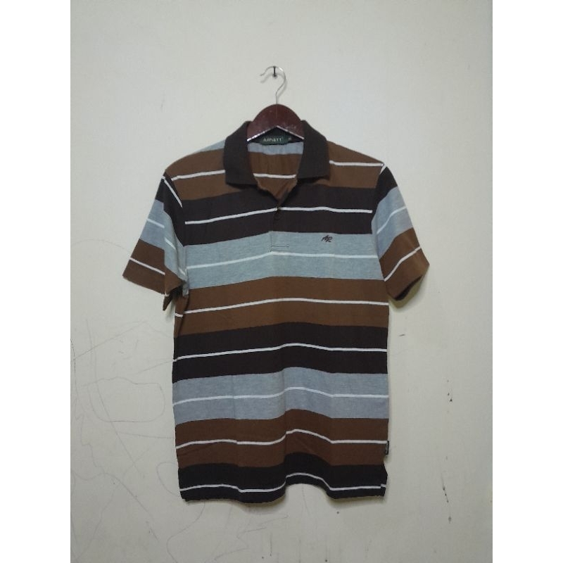 Kaos Polo Arnett>Salur Coklat Abu