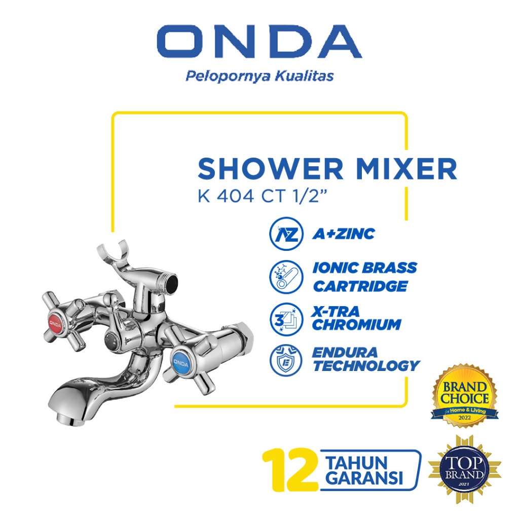 ONDA Bathtub Shower Mixer / Kran Panas Dingin K 404 CT 1/2”