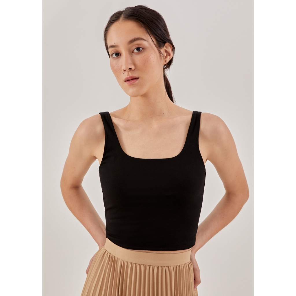 Meran scoop neck crop tank