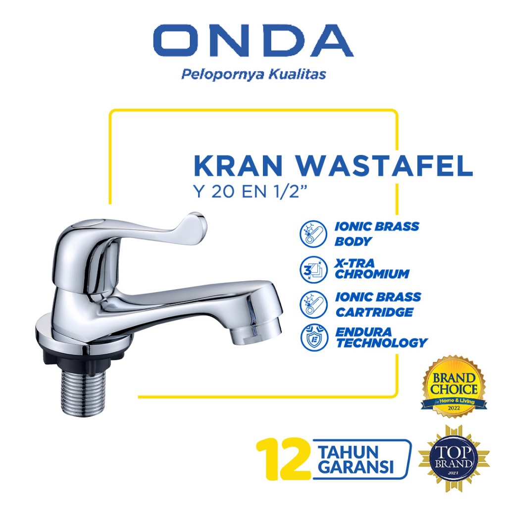 ONDA Kran Wastafel Cuci Tangan Kuningan Y 20 EN 1/2”