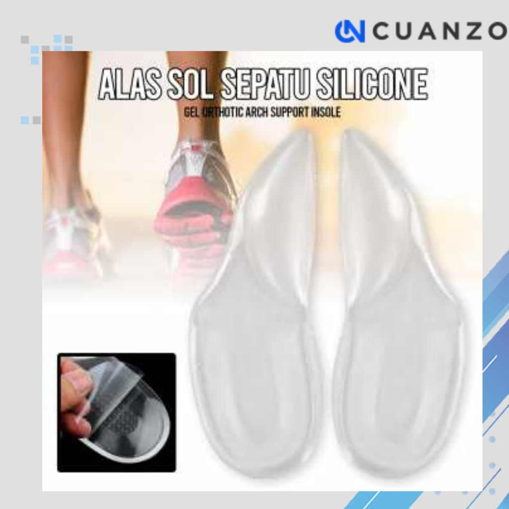 Insole Sepatu Alas Kaki Orthotic Silicone Gel Arch Support / Sol Sepatu Dalam Empuk Futsal Bola Badm