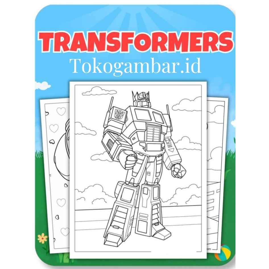 

ID006 Transformers Coloring Pages - Buku Mewarnai Anak TK SD