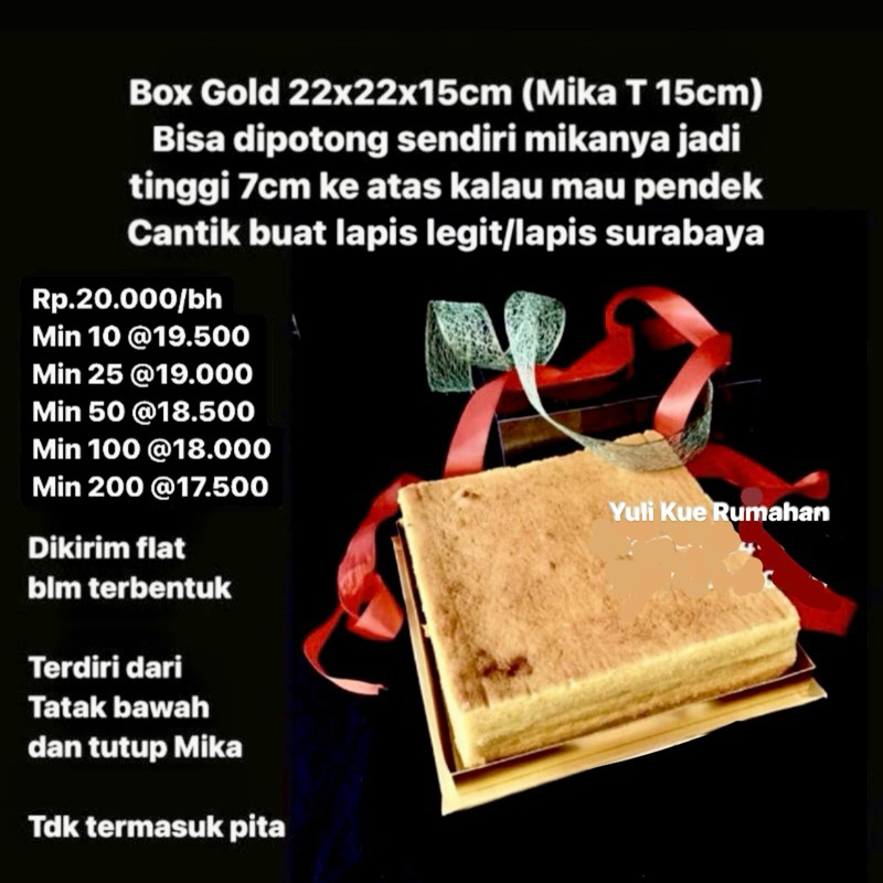 

iDk90 Box Gold 22x22x15cm Box Gold Tutup Mika