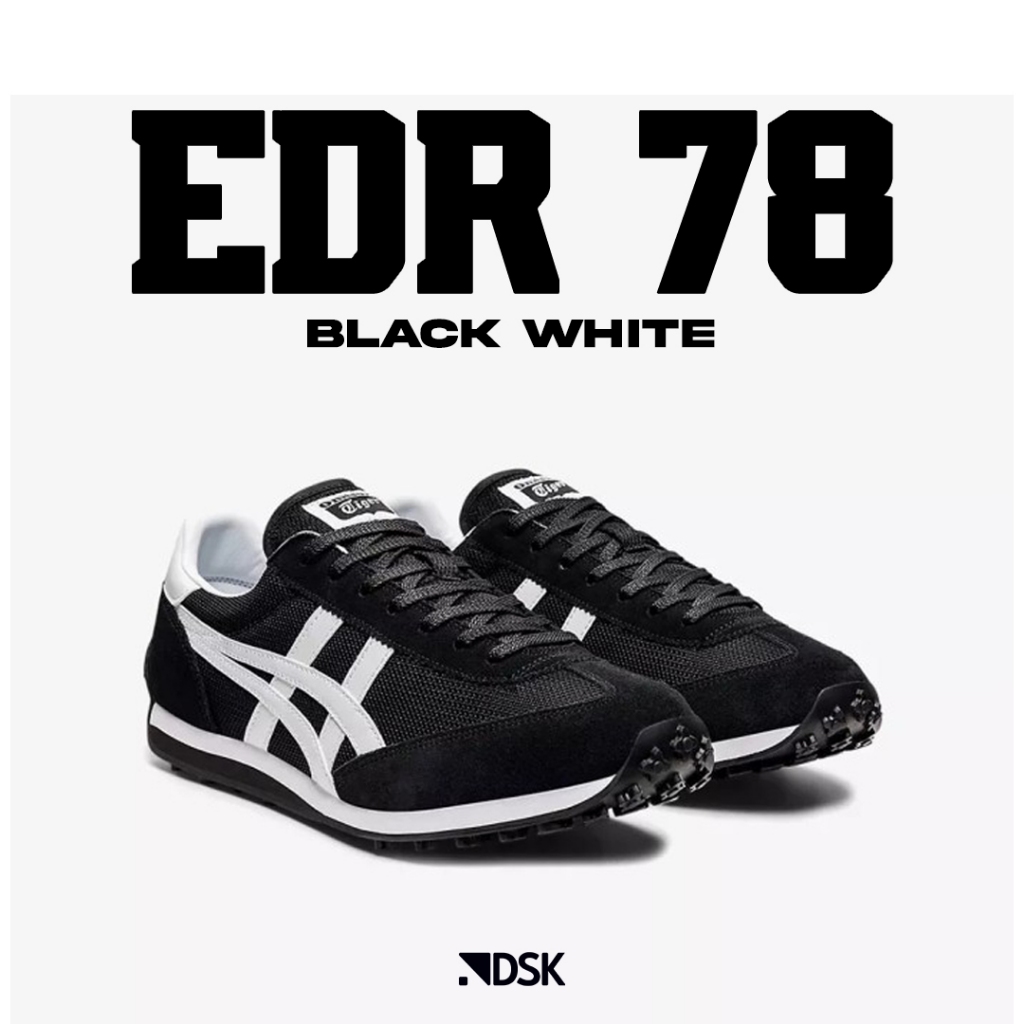 Onitsuka Tiger EDR 78 Black White 100% Original Sneakers Casual Pria Wanita Sepatu Ori Murah Sepatu 
