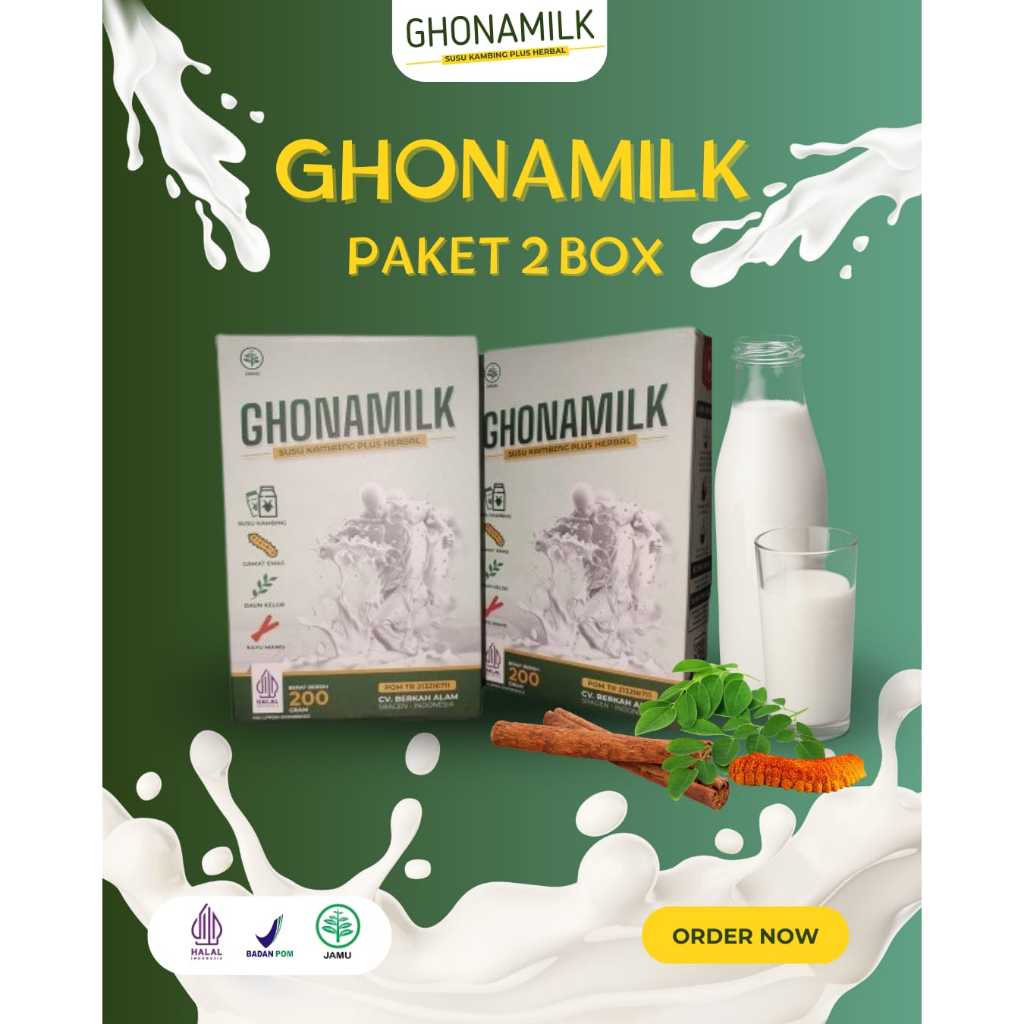 

PAKET 2 BOX GHONAMILK - Susu Kambing Plus Herbal