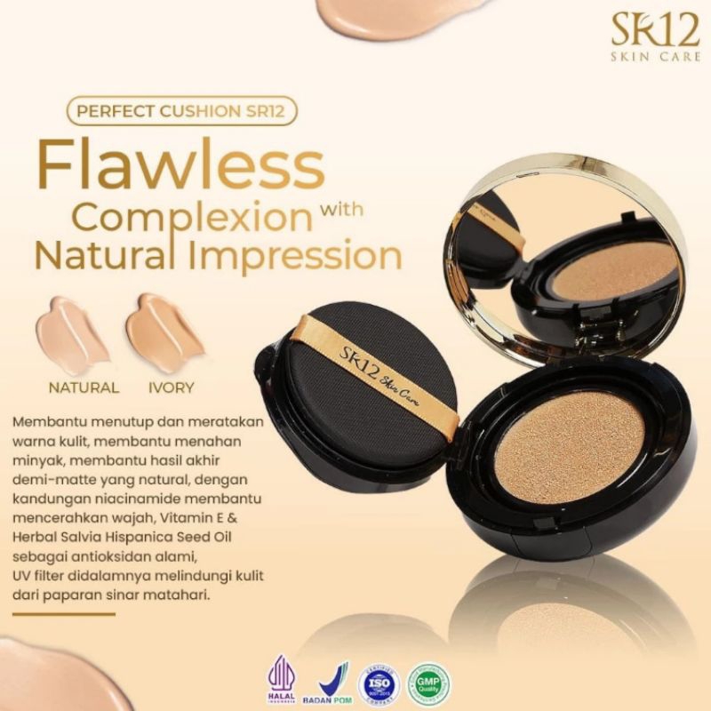Bedak SR12 Perfect Cushion Membantu Mencerahkan Wajah Melembabkan Antioxidant
