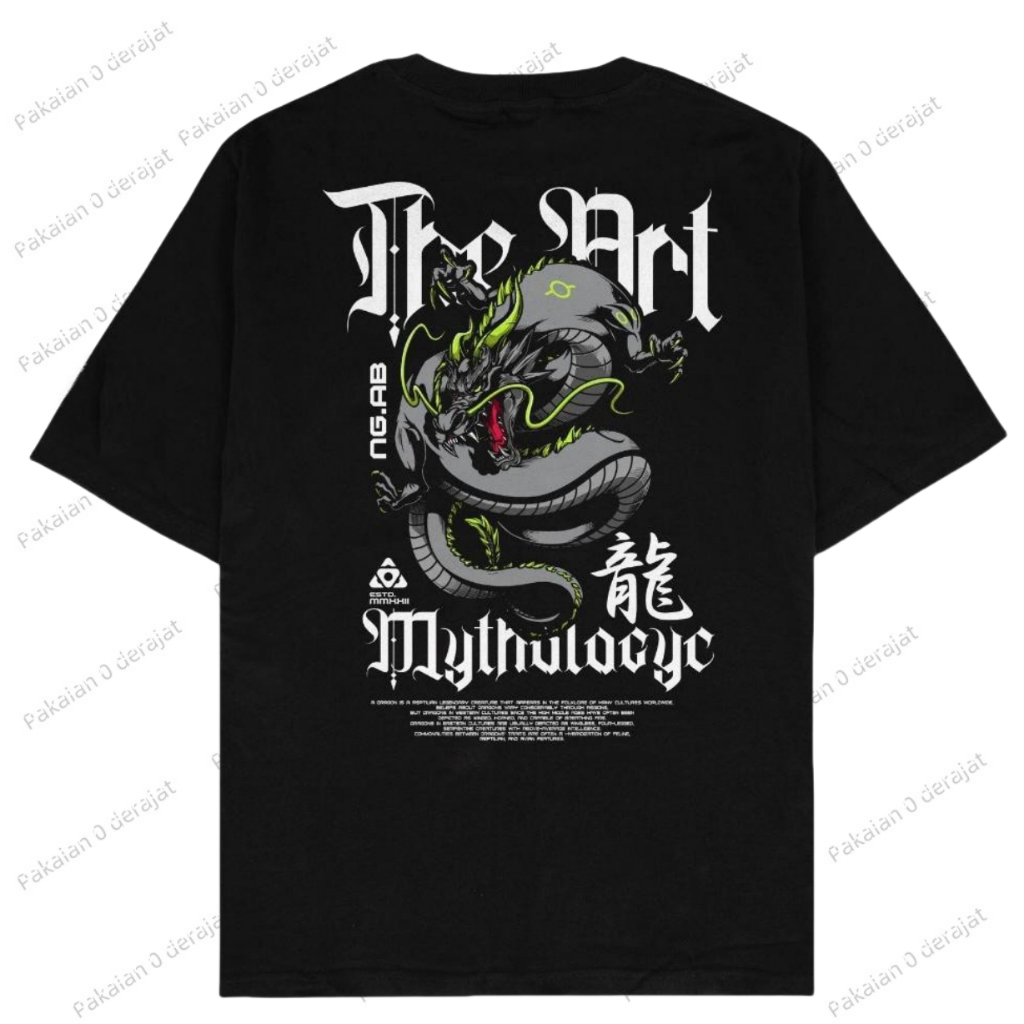 【COD】 Ngab Kaos Baju Distro The Art Of Mythologyc Dragon Sablon Glow In The Dark Unisex Pria Wanita 