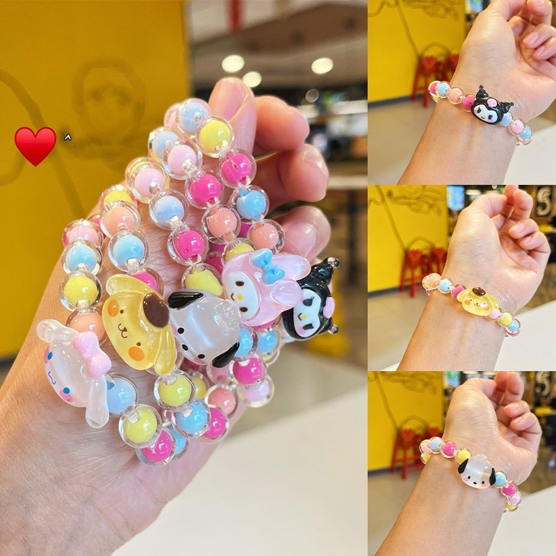 Gelang Manik-manik Sanrio Lucu Gaya Gadis Gelang Serbaguna Gelang Anak / Aksesoris Anak Perempuan / 