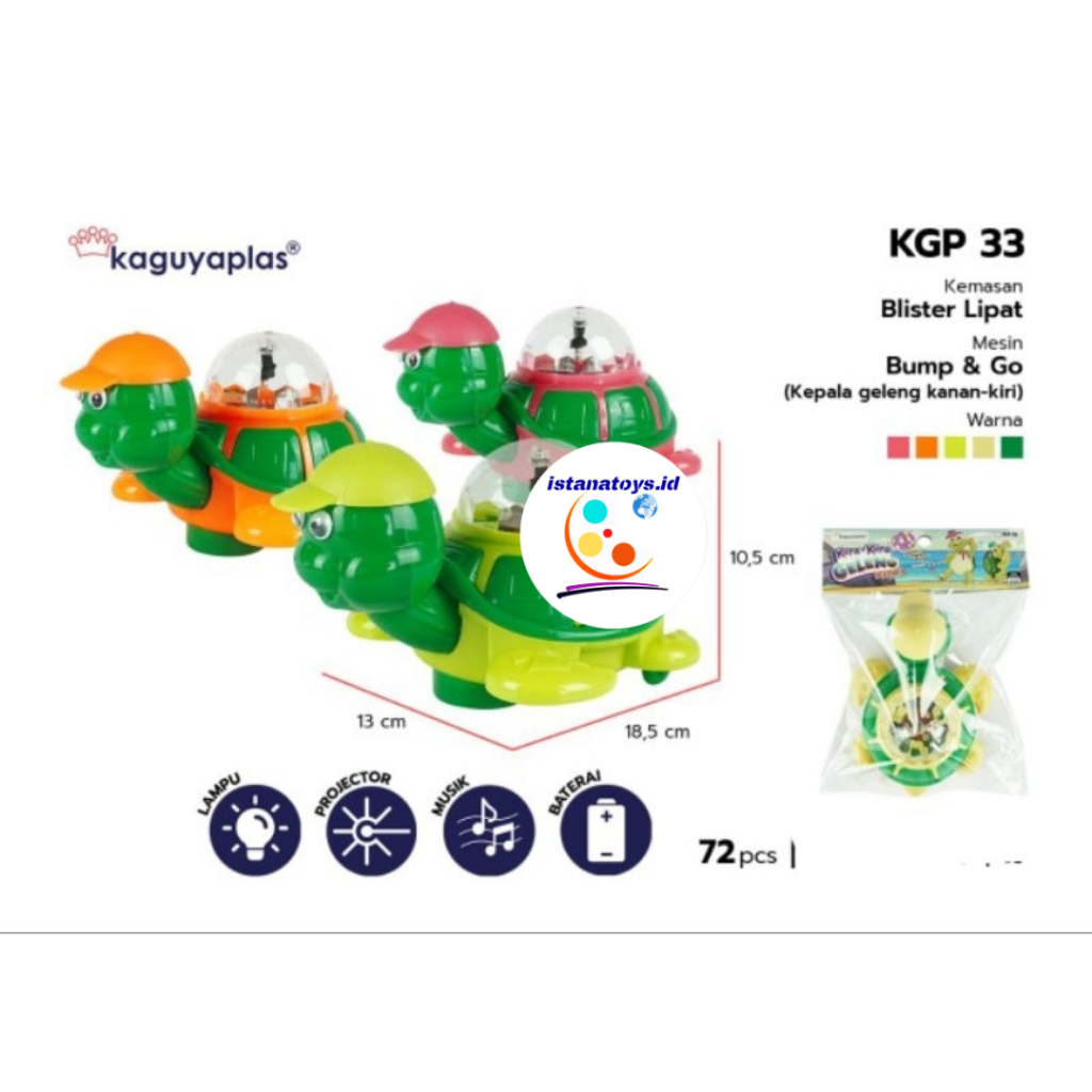 ID Fantastic Turtle Kura Kura Baterai No.kgp 33 /KURA KURA BATERAI