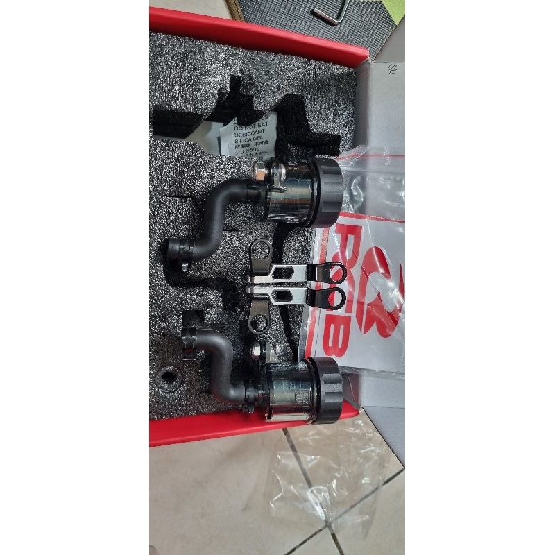 Tabung Minya Rem RCB sepasang kiri kanan PCX NMAX + braket ARM