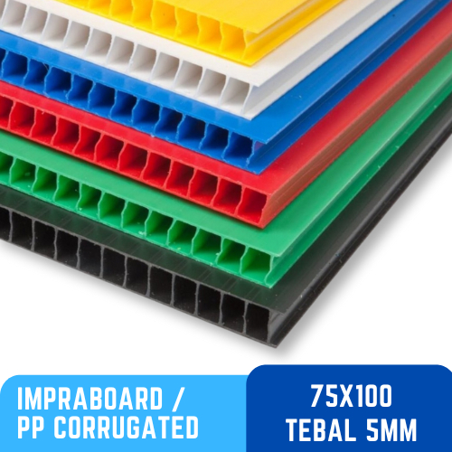 

Kilat Impraboard PP Corrugated Infraboard Tebal 5mm Ukuran 75x100cm