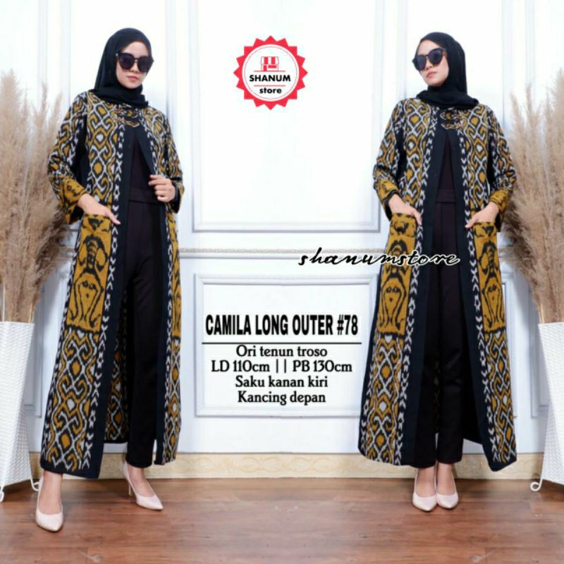 Outer Batik Tenun Troso Long Outer Cardigan Batik