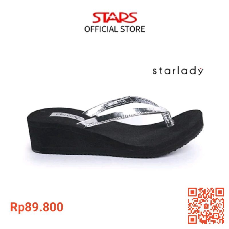 Starlady Sandal Wanita Wedges damara pewter