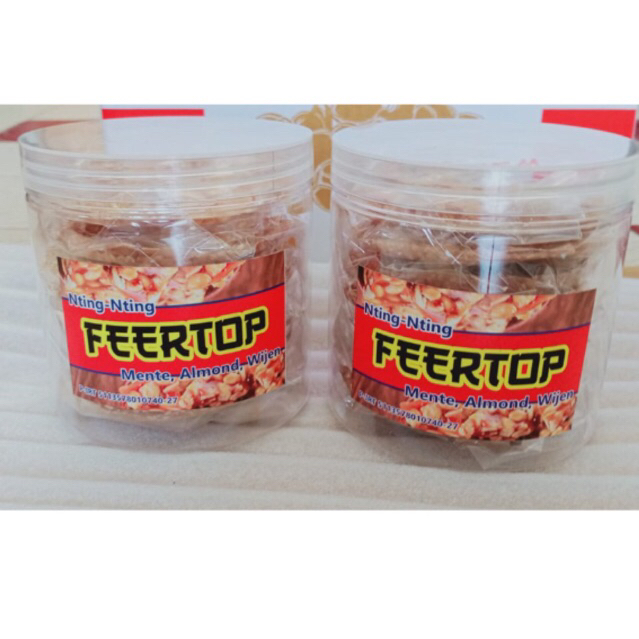 

Nting-Nting Feertop Kacang Mente ,Almond ,Dan Wijen Berat 200gram /toples